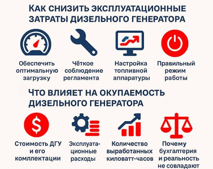 Стоимость электроэнергии от ДГУ: расход топлива, эксплуатация и окупаемость
