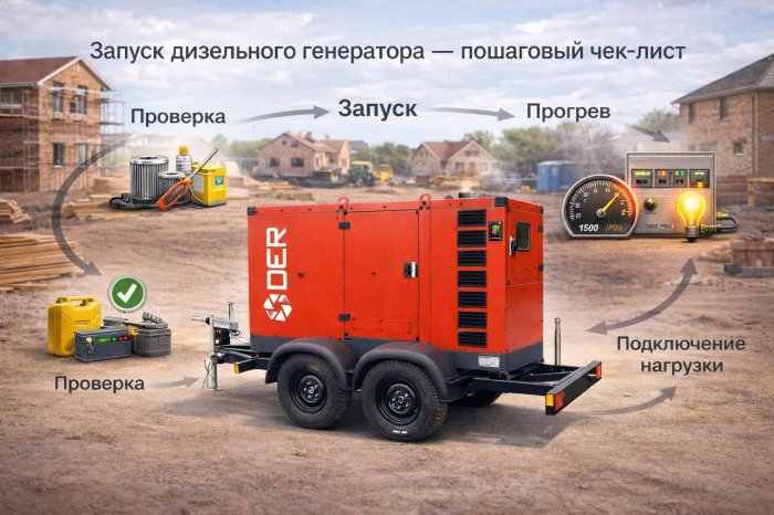 Запуск дизельного генератора: пошаговый чек-лист